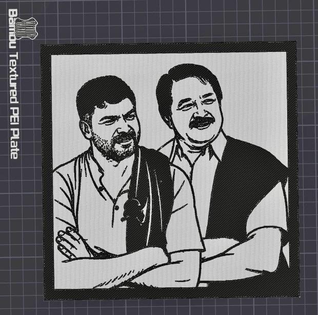 Custom 3D Printed Photo Portrait Frame B/W