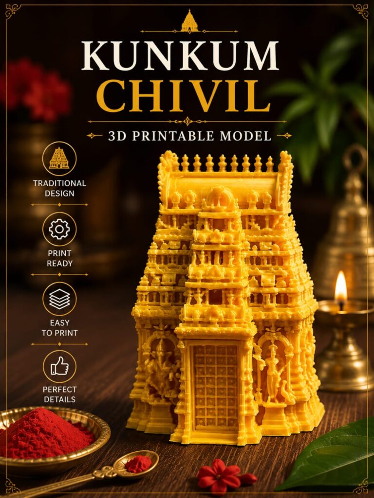 Kunkum Chivil - Traditional 3D printed kumkum holder